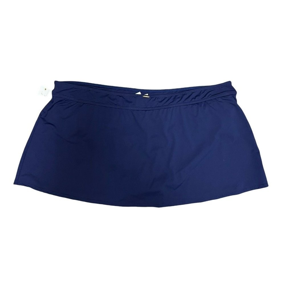 NWT Anne Cole Swimsuit Bikini Bottoms Skirt Plus Size 24W 24 Navy - Picture 8 of 12